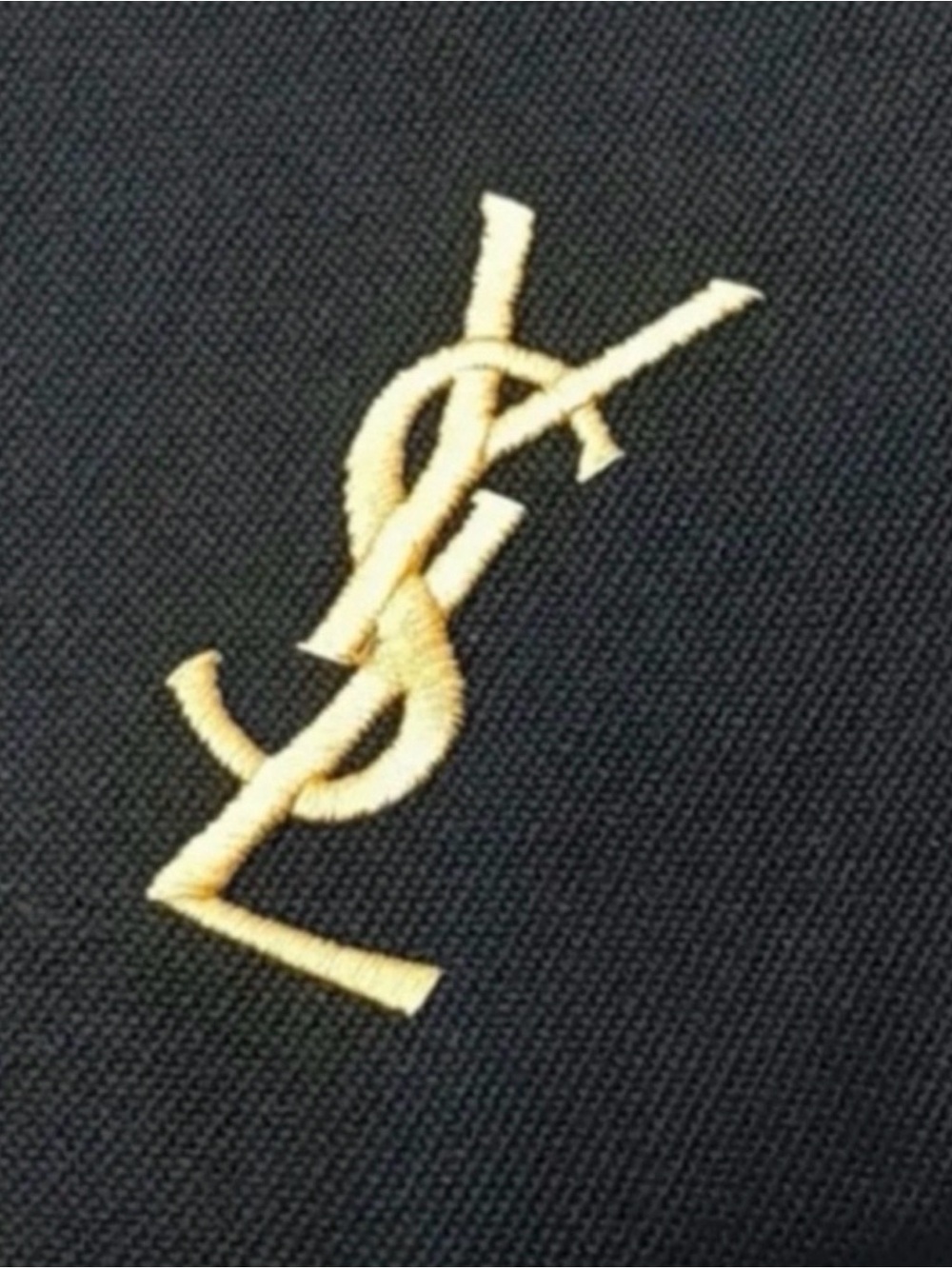 NEW YSL Yves Saint Laurent Tote Bag Black Gold Embroidery Logo - Picture 15 of 16